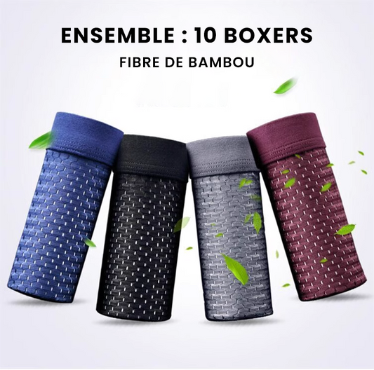 Kit 10 Boxers en Fibre de Bambou BOXEO - Achetez 5 et recevez-en 10